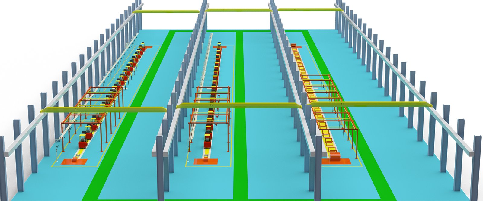 Forklift production line plant
