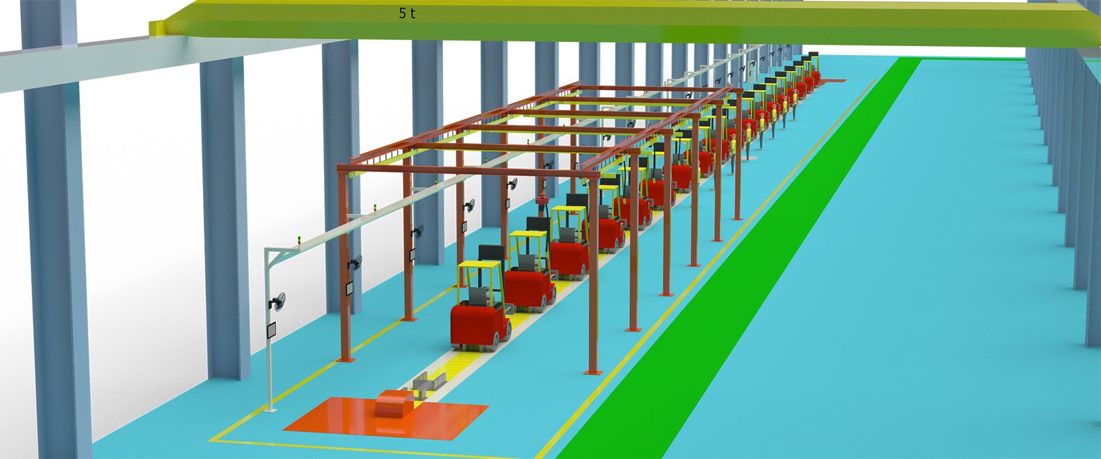 Forklift production line plant