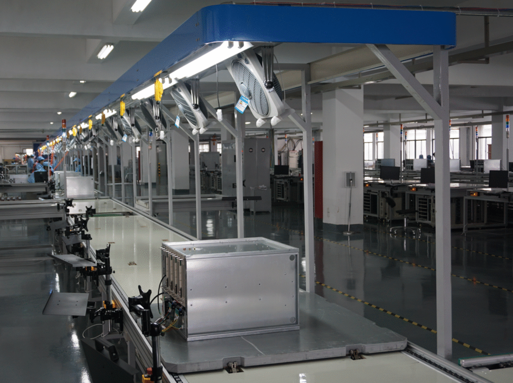 The double-speed chain conveyor for assembly lines
