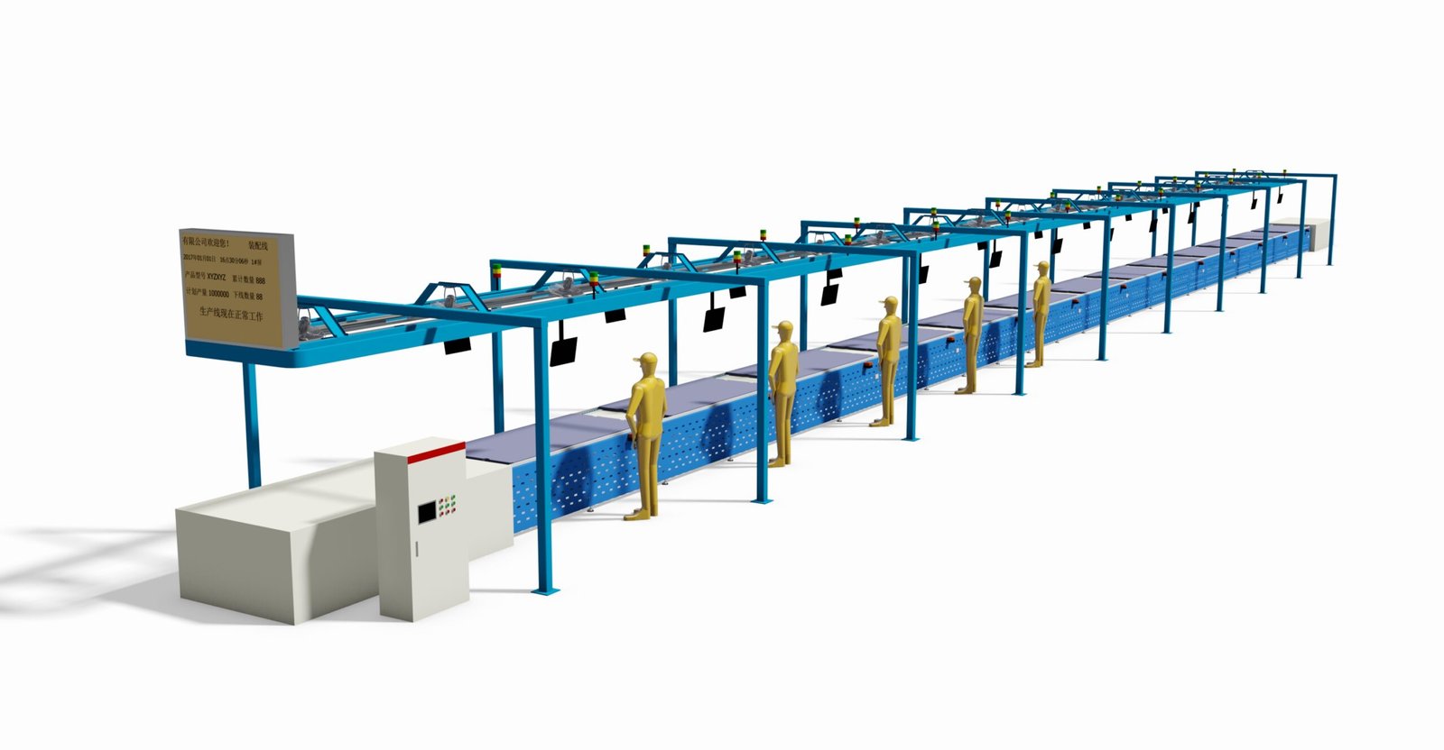 Double-speed chain conveyor line with an upper-and-lower structure for assembly operations