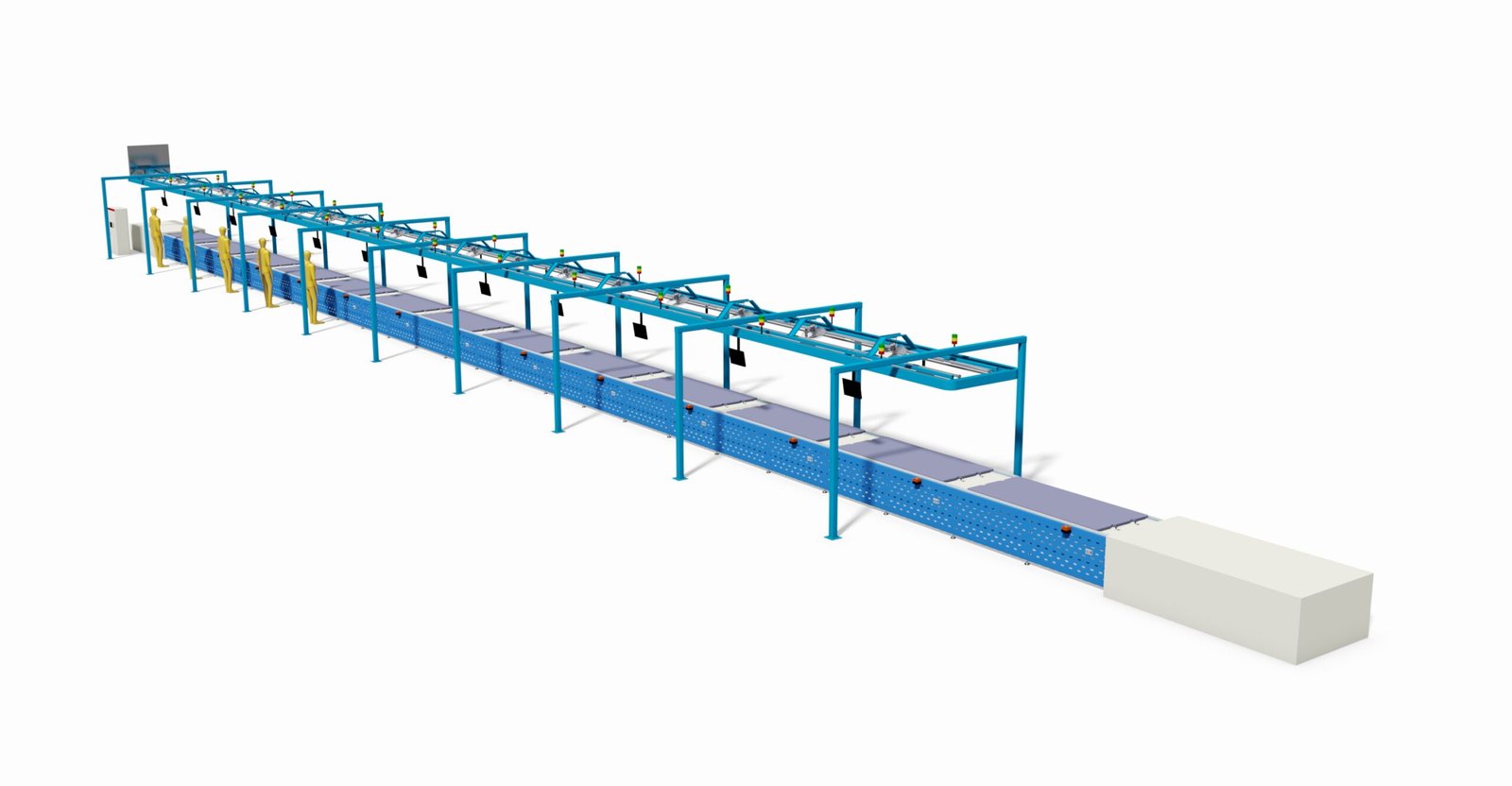 Double-speed chain conveyor line with an upper-and-lower structure for assembly operations