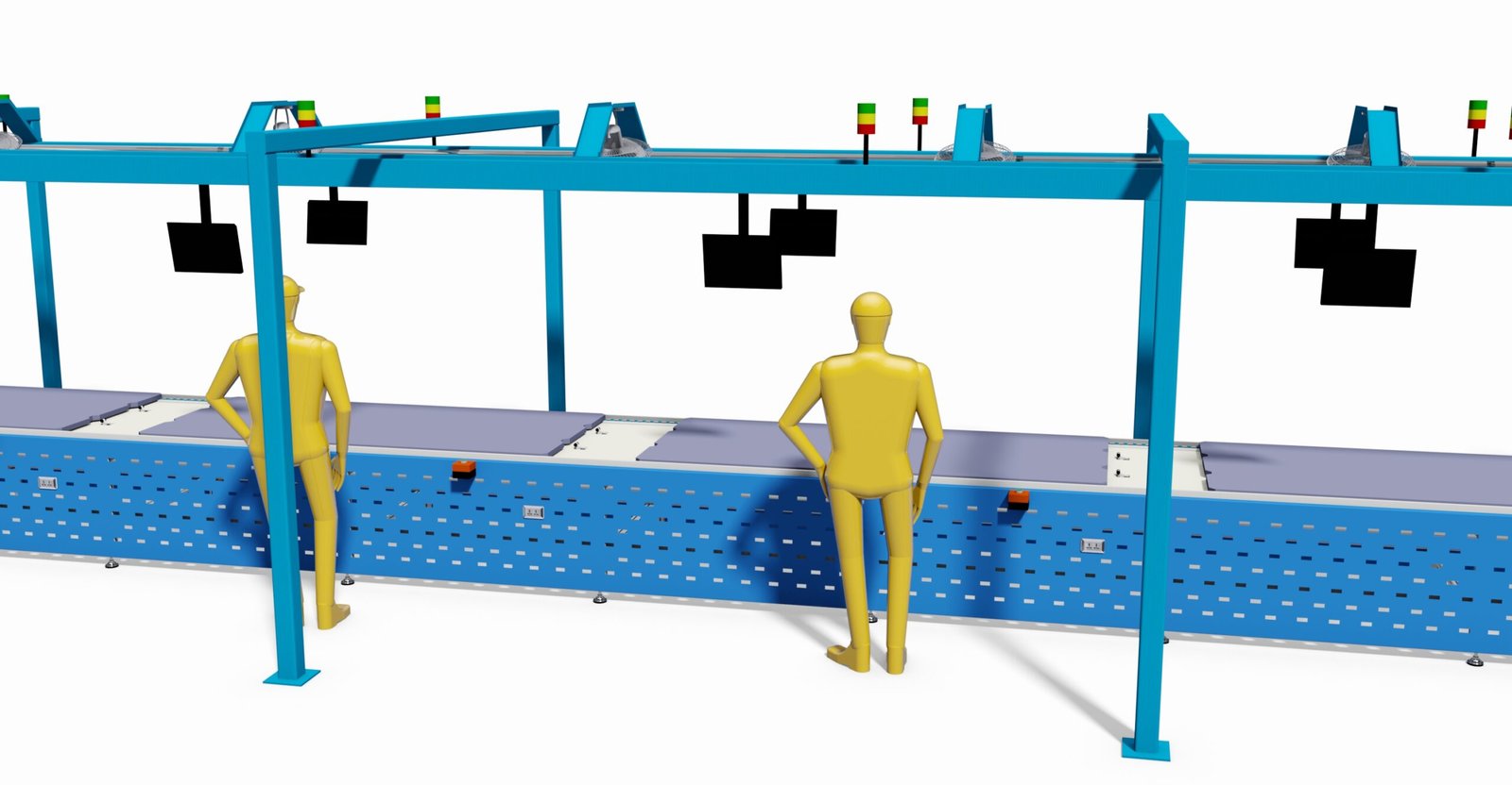 Double-speed chain conveyor line with an upper-and-lower structure for assembly operations