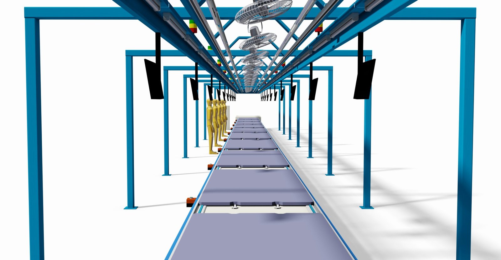 Double-speed chain conveyor line with an upper-and-lower structure for assembly operations