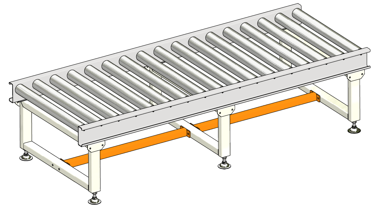 Roller conveyor line for packaging