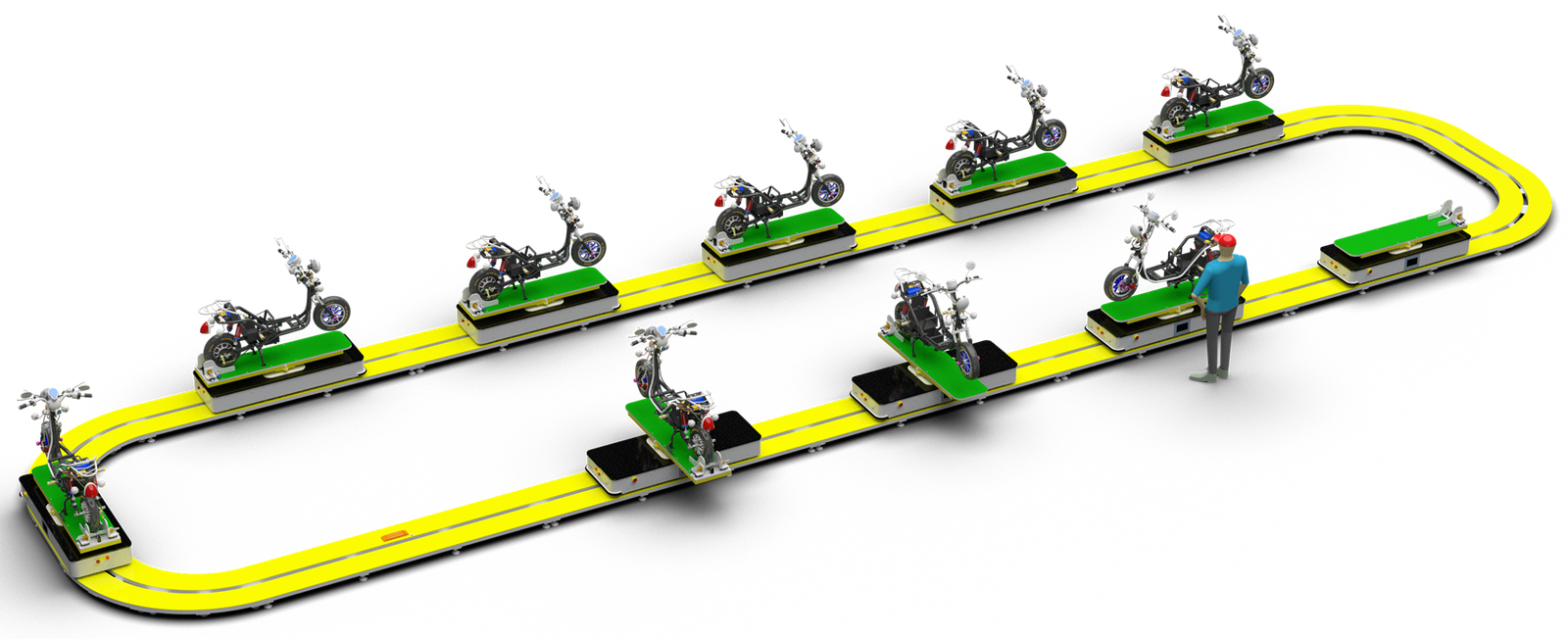 Circular RGV Assembly Line System