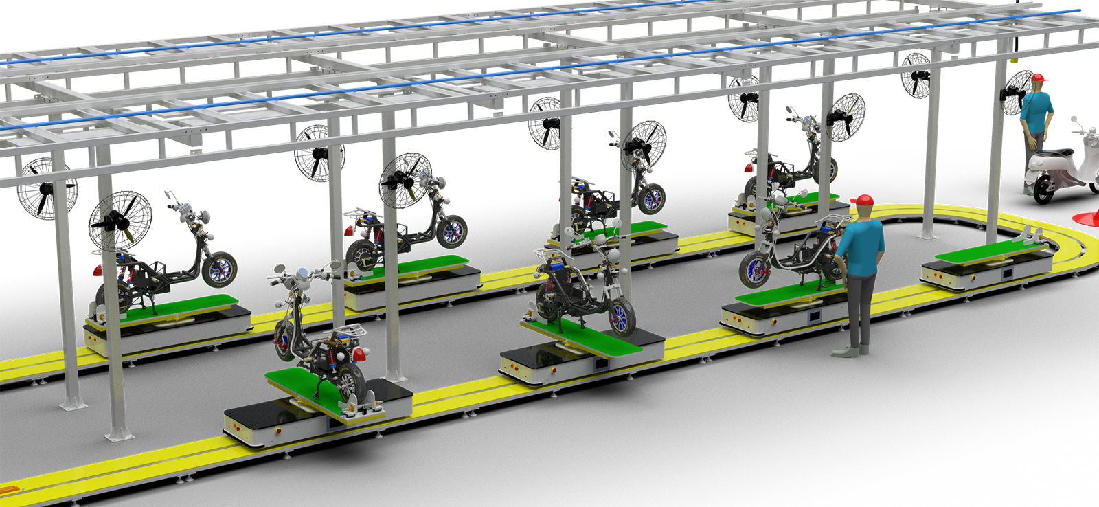 RGV Assembly Line for Electric Motorcycle Assembly