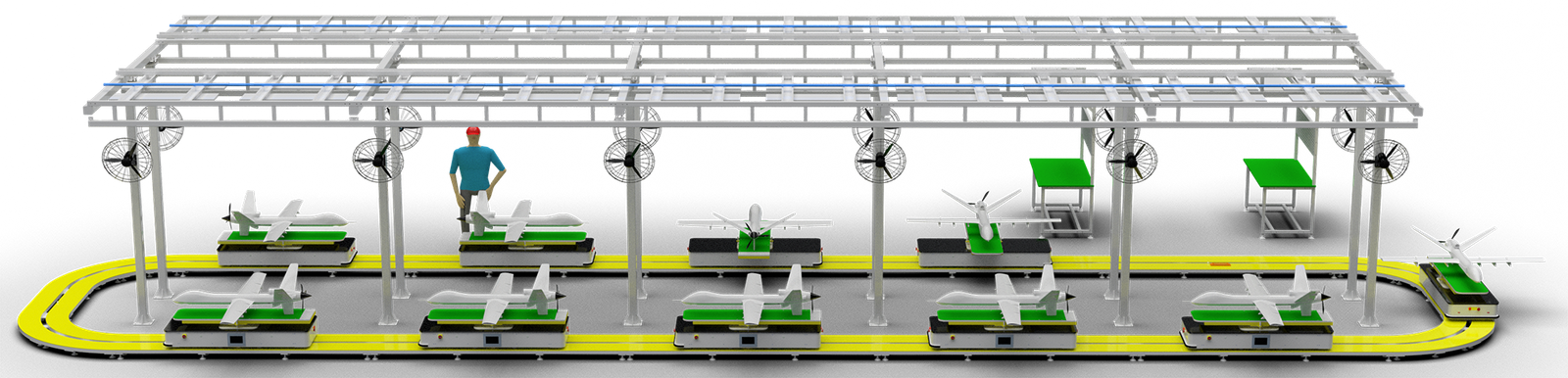 Fixed-wing UAV Model Assembly Line